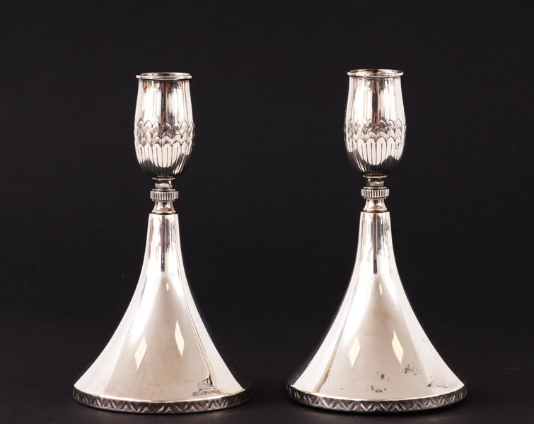 Ljusstakar ett par, silver, Tage Göthlin för Tesi, 1962