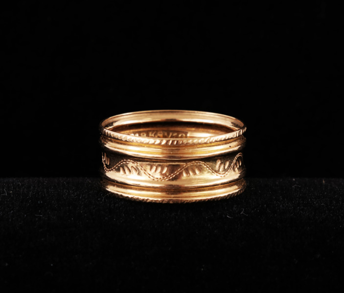 Ring i 18k, allmogestil, Bröderna Lundqvist, Falun