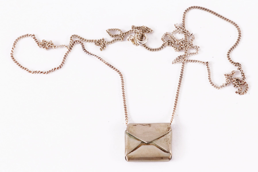 Halsband med hänge, silver, Karin Ferner, Falun