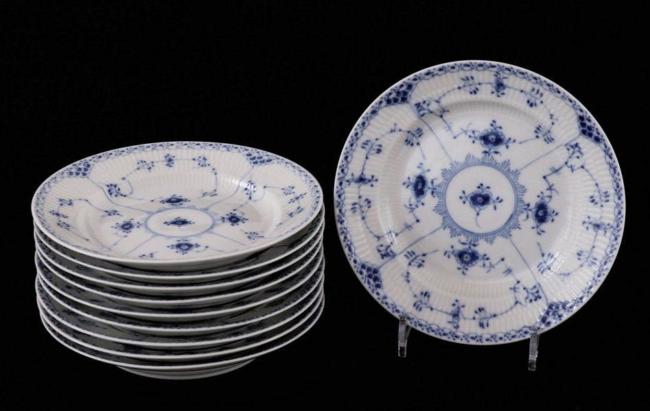 Förrättstallrikar 10st, "Musselmalet", Royal Copenhagen, Danmark
