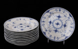 Förrättstallrikar 10st, "Musselmalet", Royal Copenhagen, Danmark