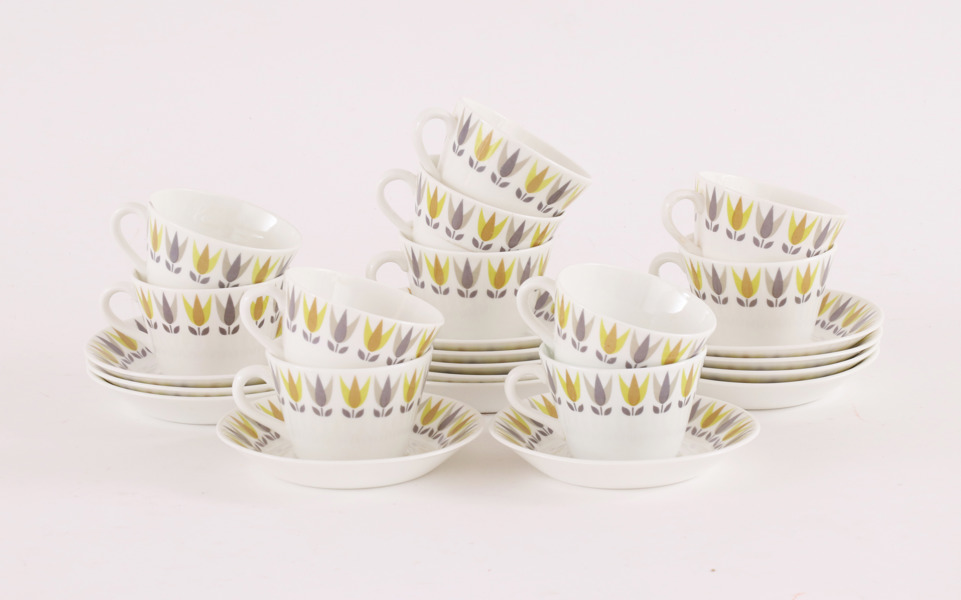 Kaffeservisdelar, "Lotus", Bibbi Breger för Gustavsberg
