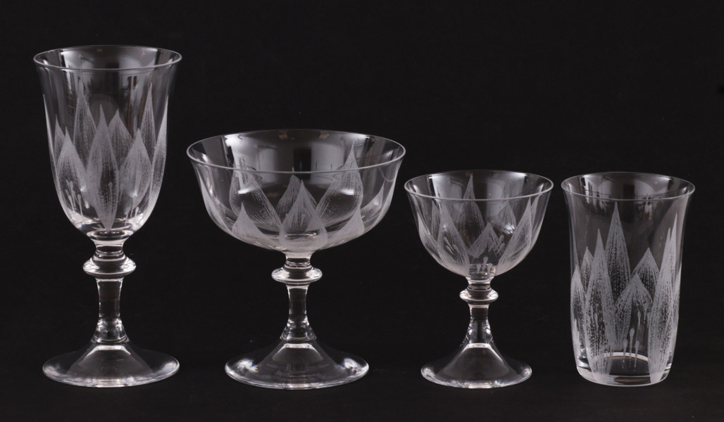 Glasservisdelar, omkring 1900-talets mitt