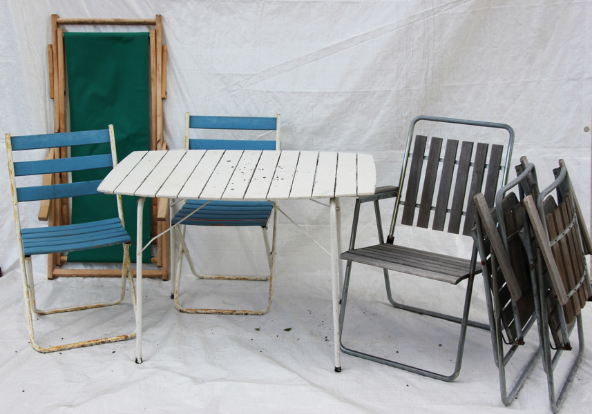 Trädgårdsmöbler 7 delar, 1950/60-tal