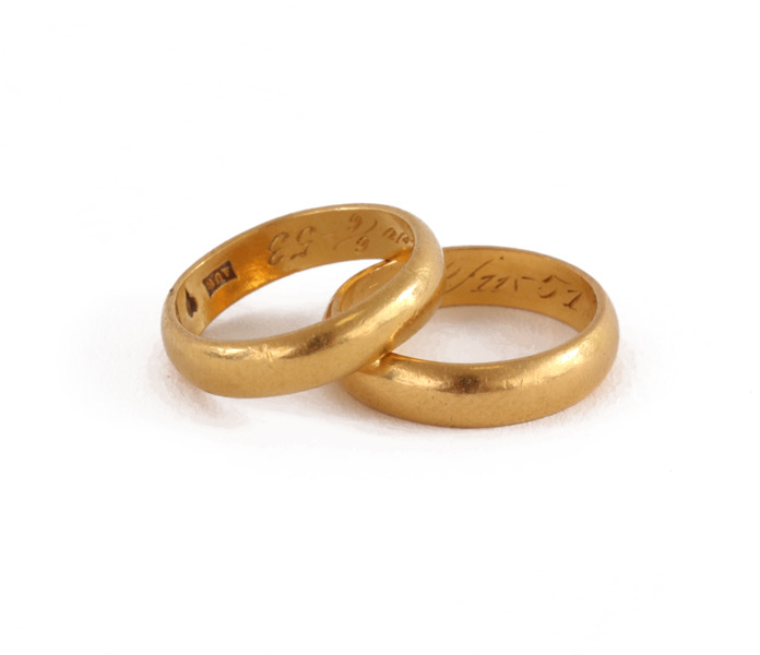 Släta ringar 2st, 23k