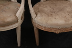 Karmstolar ett par, gustavianska provinsarbeten, 1800-talets första del