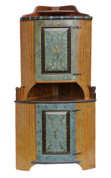 Golvhörnskåp, gustaviansk allmoge, 1800-talets början