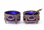 Saltkar ett par, silver, gustaviansk stil, 1900-tal