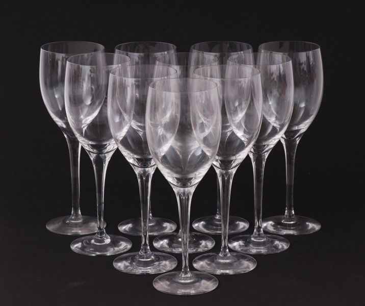 Vitvinsglas 10st, troligen Orrefors