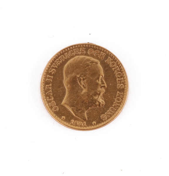 Guldmynt, 10 kronor, Oscar II, Sverige, 1901