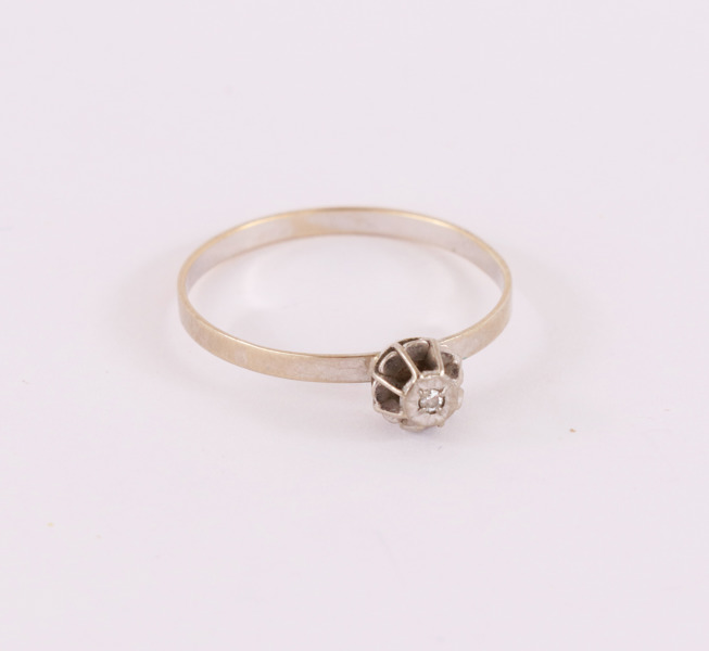 Enstensring i 18k vitguld