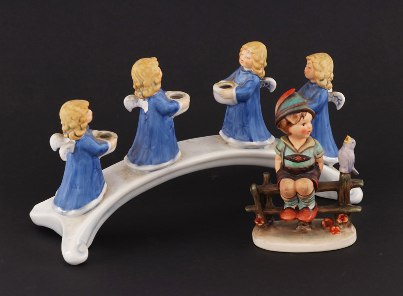 Figurin och ljusstake, Goebel, Tyskland