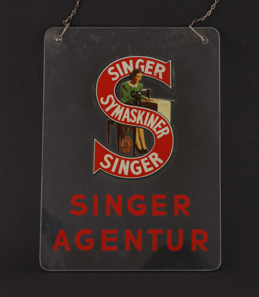 Reklamskylt, Singer Symaskiner, omkring 1900-talets mitt