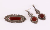 Silversmycken 3 delar, art deco stil