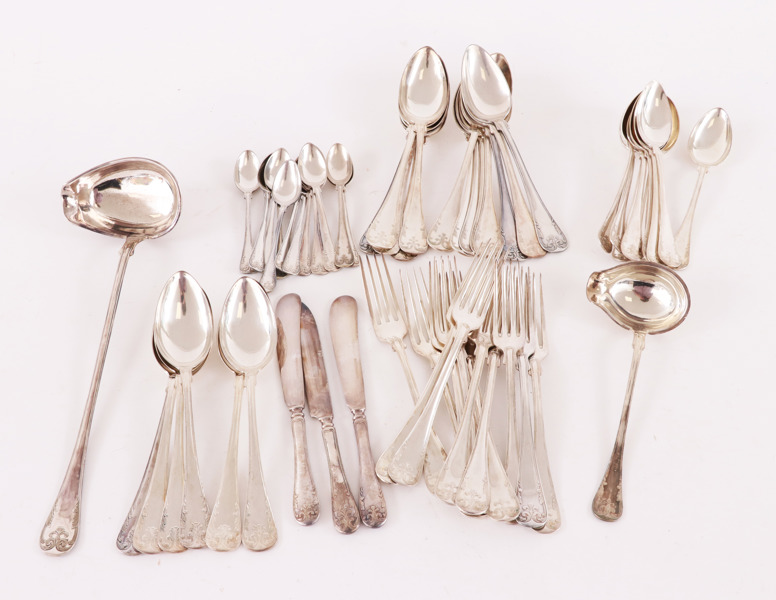 Bestickservisdelar, "Gammal Fransk", nysilver