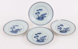 Tallrikar 4st, Kina, Qianlong, 1700-tal