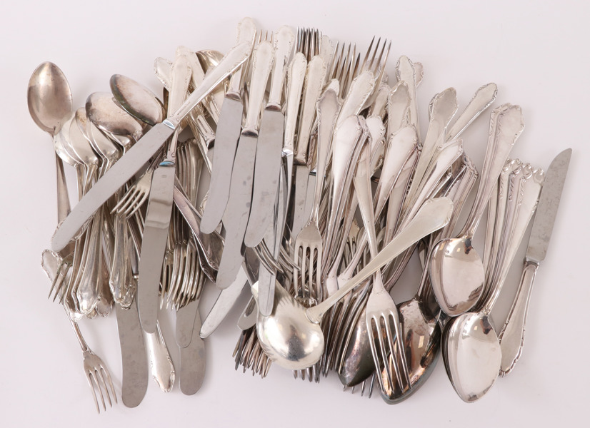 Bestickservisdelar, "Leckö", nysilver