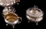 Kaffeservis 3 delar, silver, rokokostil, 1900-tal