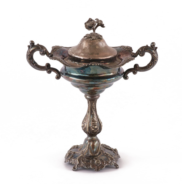 Strösockerskål, nysilver, A.G.Dufva, omkring år 1900