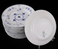 Förrättstallrikar 12st, "Musselmalet", Royal Copenhagen, Danmark