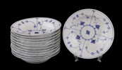 Djupa tallrikar 12st, "Musselmalet", Royal Copenhagen