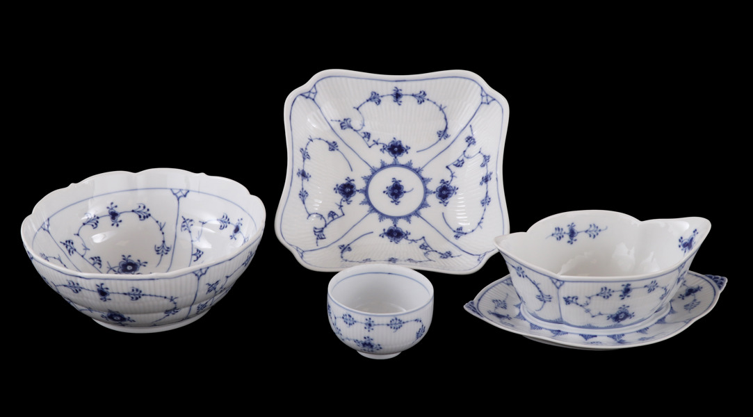 Servisdelar 4st, "Musselmalet", Royal Copenhagen, Danmark