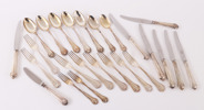 Bestickservisdelar, silver, "Sachsisk", Mema/Cohr