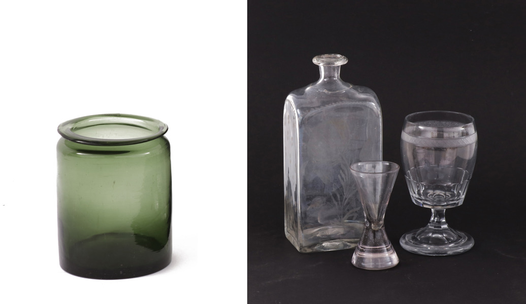 Antikt glas 4 delar