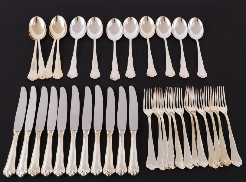 Bestickservisdelar 35st, silver, "Symfoni", Mema