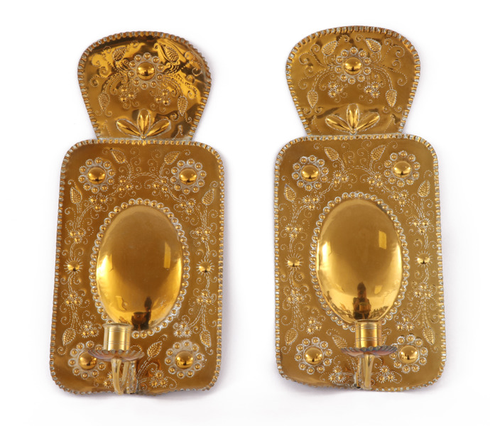 Ljusplåtar ett par, barockstil, 1900-talets första hälft