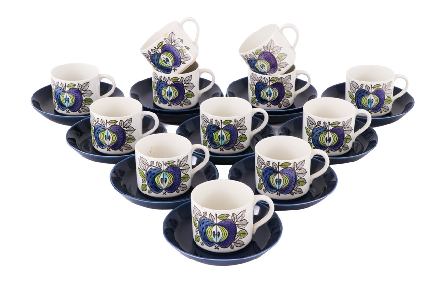 Kaffekoppar med fat 12st, "Eden", Rörstrand