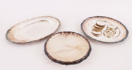 Parti serveringsbrickor och coasters, nysilver