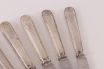 Matknivar 6st, silver, 1800-tal