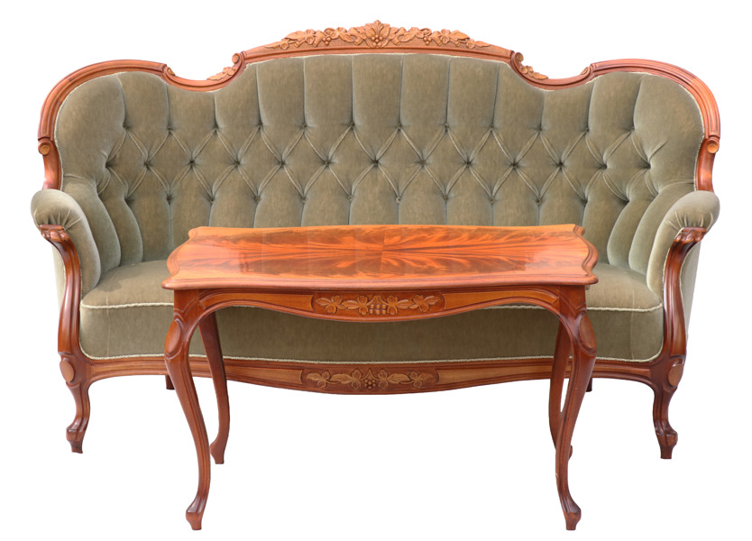 Soffa med bord, rokokostil, 1900-tal