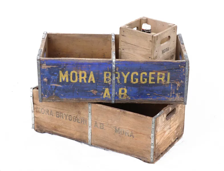 Bryggerilådor 3st, Mora Bryggeri, 1900-talets första hälft