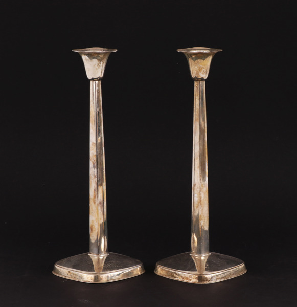 Ljusstakar ett par, silver, Sven Arne Gillgren för GAB, 1958