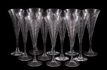 Champagneglas 12st, "Helena", Gunnar Cyrén för Orrefors
