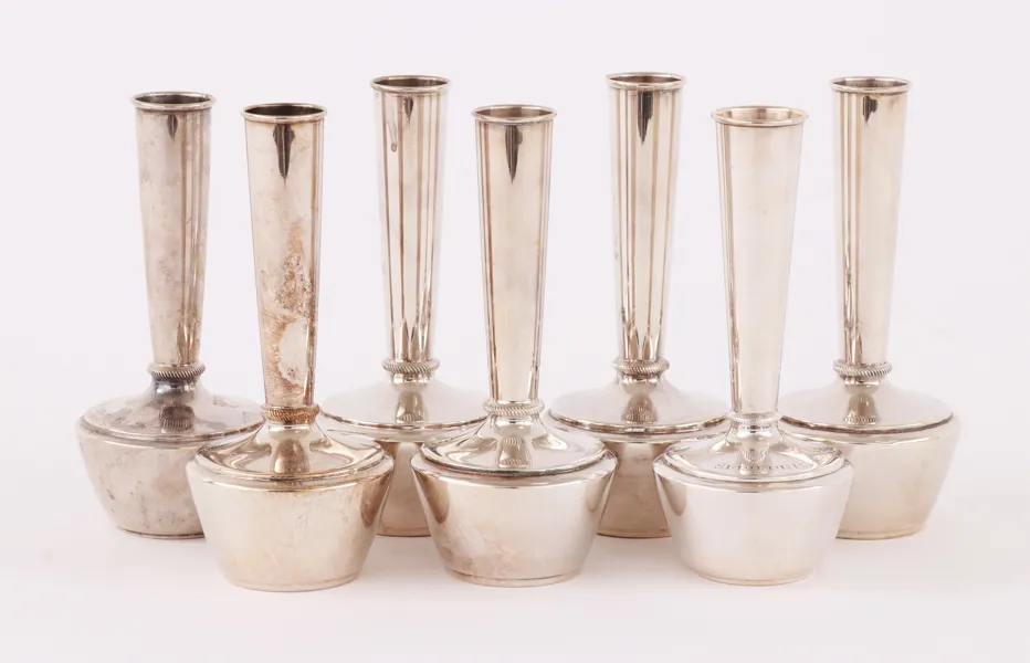 Vaser 7st, silver, 1900-talets andra hälft
