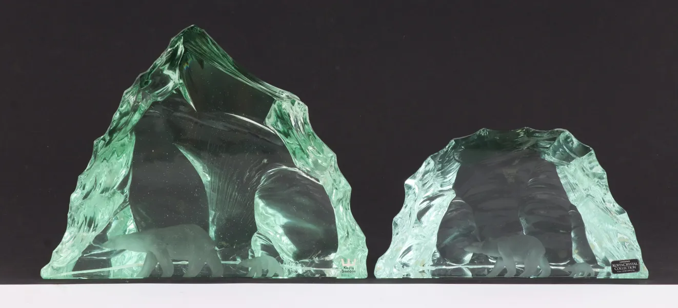 Glasblock 2st, Vicke Lindstrand för Kosta