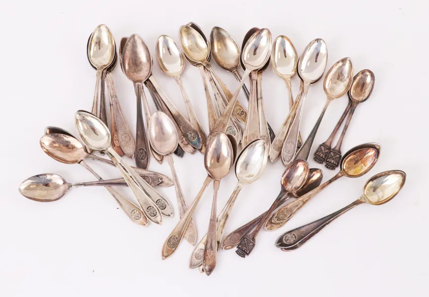 Parti kaffeskedar i silver