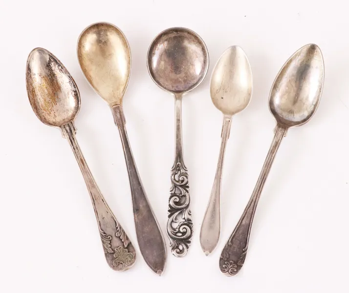Kaffeskedar 5st, silver