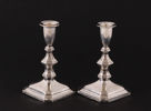 Ljusstakar ett par, silver, 1900-talets andra hälft