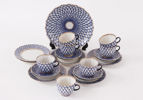 Kaffeservisdelar, "Cobalt net", Lomonosov, Ryssland