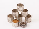 Servettringar 8st, silver, 18/1900-tal