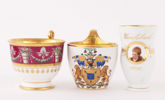 Te- och chokladkopp, 3 delar, 1800-tal