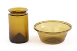 Olivfärgat glas 2 delar