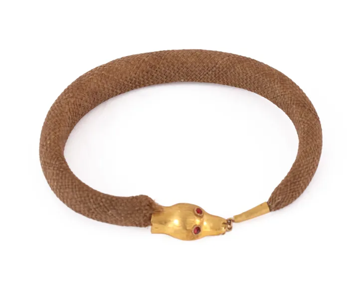 Armband i hårarbete och 18k, möjligen 1842