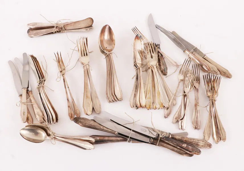 Bestickservisdelar, nysilver, 1900-talets första hälft