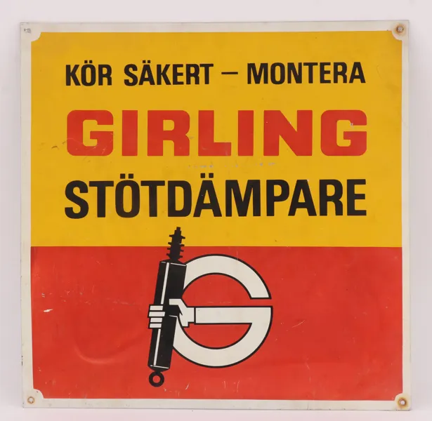 Äldre reklamskylt, "Girling"
