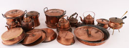 Parti kopparföremål, bl.a. 1800-tal